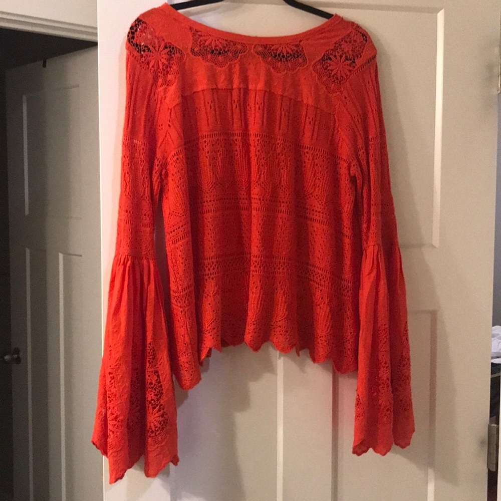 Knit free people top with bell sleeves